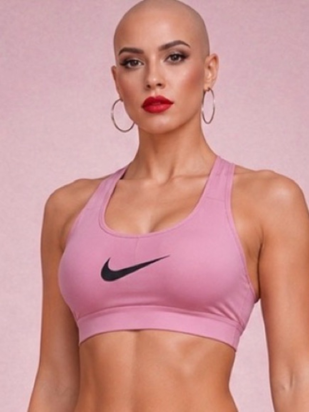 Nike Pink Swoosh Racerback Sports Bra Size Large